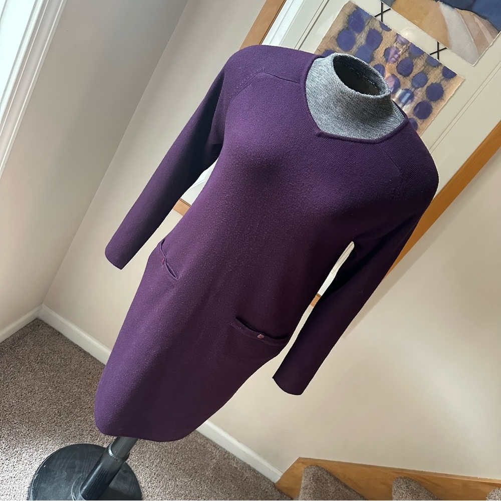 Nina Leonard Wool Blend Midi Sweater Dress Petite Large